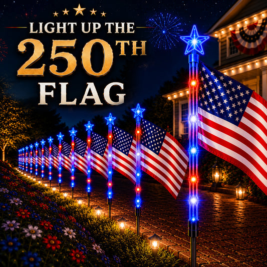 250th Anniversary Solar Flag Lights
