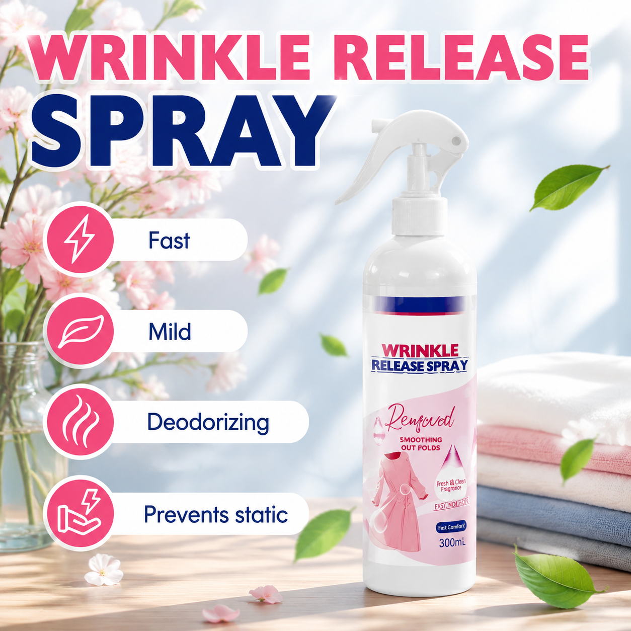 Utilo™ 2-Step Wrinkle Release Spray – Smooth Creases Without the Iron