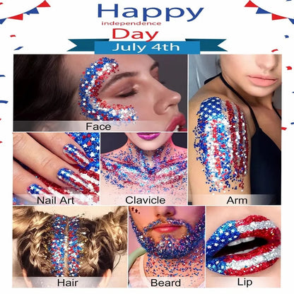 Utilo™ 3-in-1 Patriotic Glow😍✨Red, White & Blue Glitter Body Stick