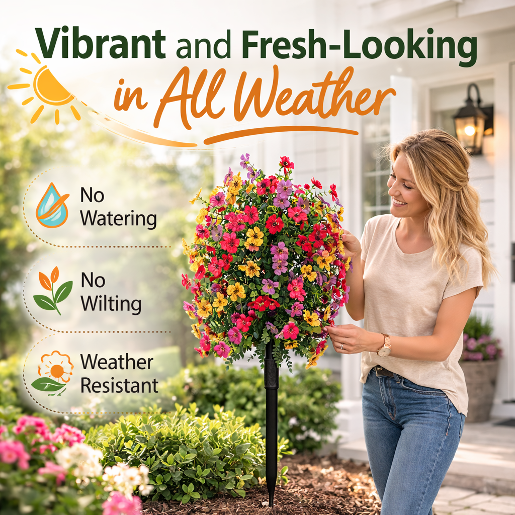 🌸 50% OFF! 💐 No-Fade Outdoor Hanging Flowers – Effortless Beauty for Your Garden, Patio & Porch ☀️