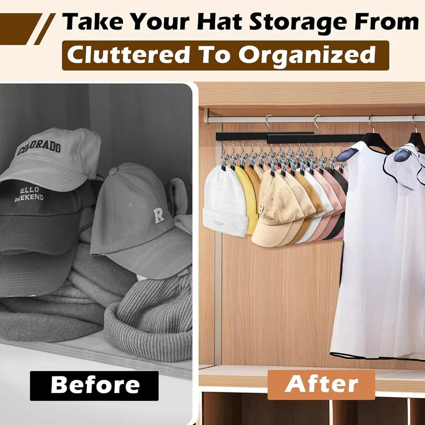 Wooden Hat Hanger Closet Organizer