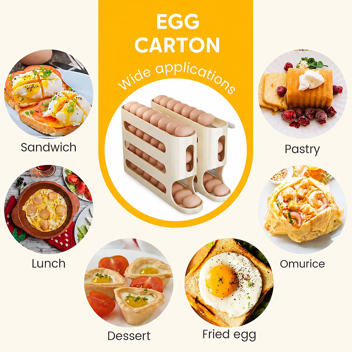 Convenient Rolling Egg Holder | Maximize Fridge Space ✨