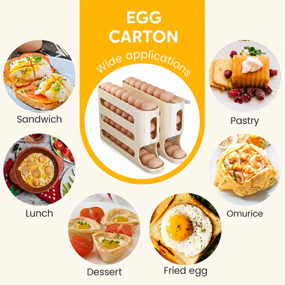 Convenient Rolling Egg Holder | Maximize Fridge Space ✨