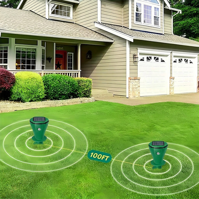 ☘️Solar Sonic Mole Repellent Stakes – Waterproof Ultrasonic Yard Pest Repeller (Offer)