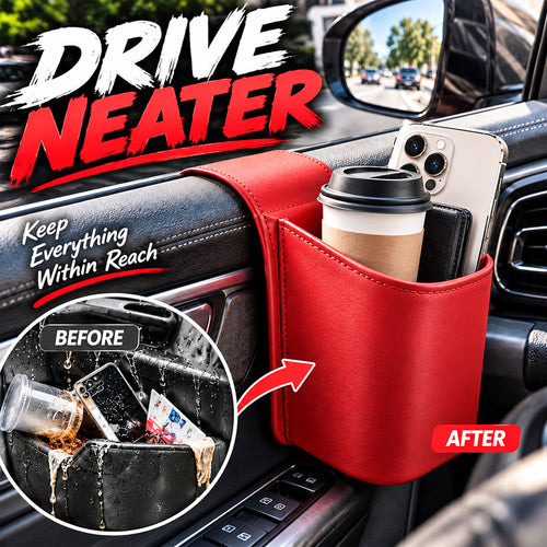 🥳2026 HOT SALE🥳💞50K+ SOLD!🚗 Leather Car Door Cup Holder – Wide‑mouth opening, easy reach for drinks & phone. Clip‑on secure fit. PU leather, tough & stylish. 🛡️✨
