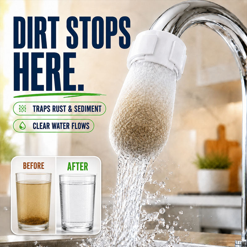 ⏰60%OFF⚡50K+ SOLD!💥Anti-Splash Kitchen Faucet Cotton Filter for Sediment & Rust Removal