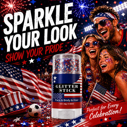 Utilo™ 3-in-1 Patriotic Glow😍✨Red, White & Blue Glitter Body Stick (Offer)