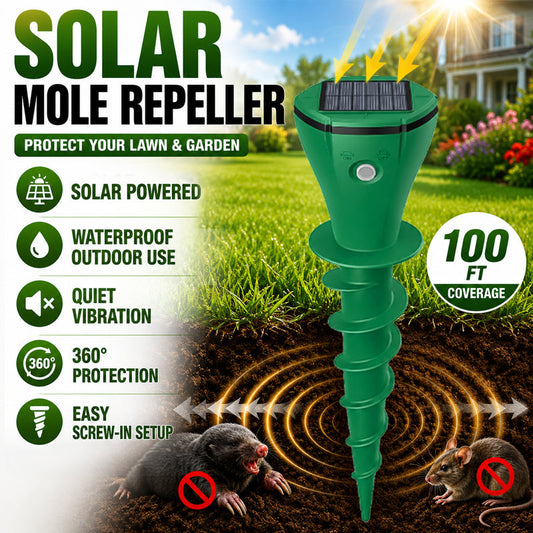 ☘️Solar Sonic Mole Repellent Stakes – Waterproof Ultrasonic Yard Pest Repeller
