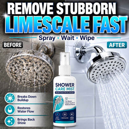 🚿✨Fast-Acting Shower Limescale Remover Spray – Dissolves stubborn mineral deposits & hard water stains. Restores water flow & shine – just spray & wipe! 🧼💪