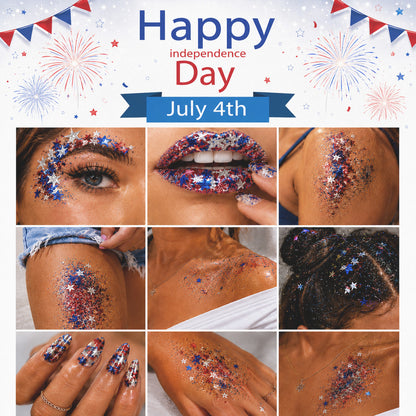 Utilo™ 3-in-1 Patriotic Glow😍✨Red, White & Blue Glitter Body Stick