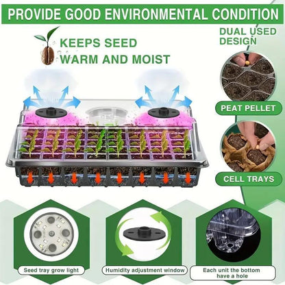 🥳 HOT SALE 2026 🥳 💞 50,000+ SOLD!🎉Seed starter trays with grow light (offer)