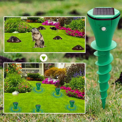 ☘️Solar Sonic Mole Repellent Stakes – Waterproof Ultrasonic Yard Pest Repeller (Offer)