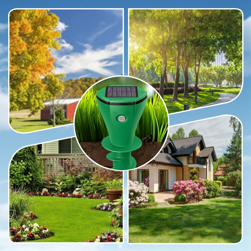 ☘️Solar Sonic Mole Repellent Stakes – Waterproof Ultrasonic Yard Pest Repeller