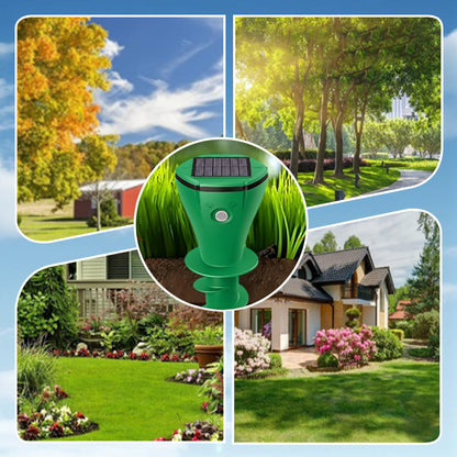☘️Solar Sonic Mole Repellent Stakes – Waterproof Ultrasonic Yard Pest Repeller
