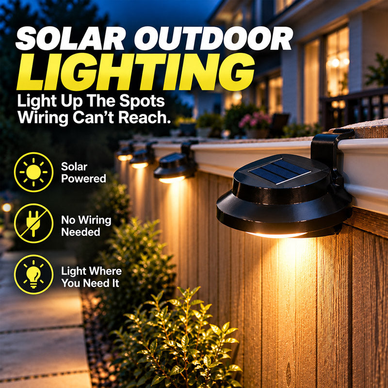 🅷Utilo™ Outdoor Waterproof Solar LED Gutter Wall Lights