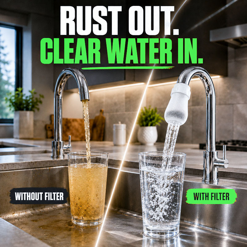 ⏰60%OFF⚡50K+ SOLD!💥Anti-Splash Kitchen Faucet Cotton Filter for Sediment & Rust Removal