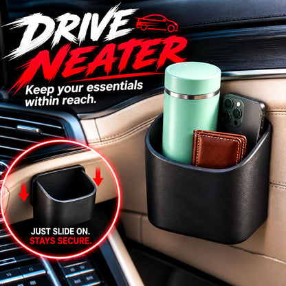 🥳2026 HOT SALE🥳💞50K+ SOLD!🚗 Leather Car Door Cup Holder – Wide‑mouth opening, easy reach for drinks & phone. Clip‑on secure fit. PU leather, tough & stylish. 🛡️✨