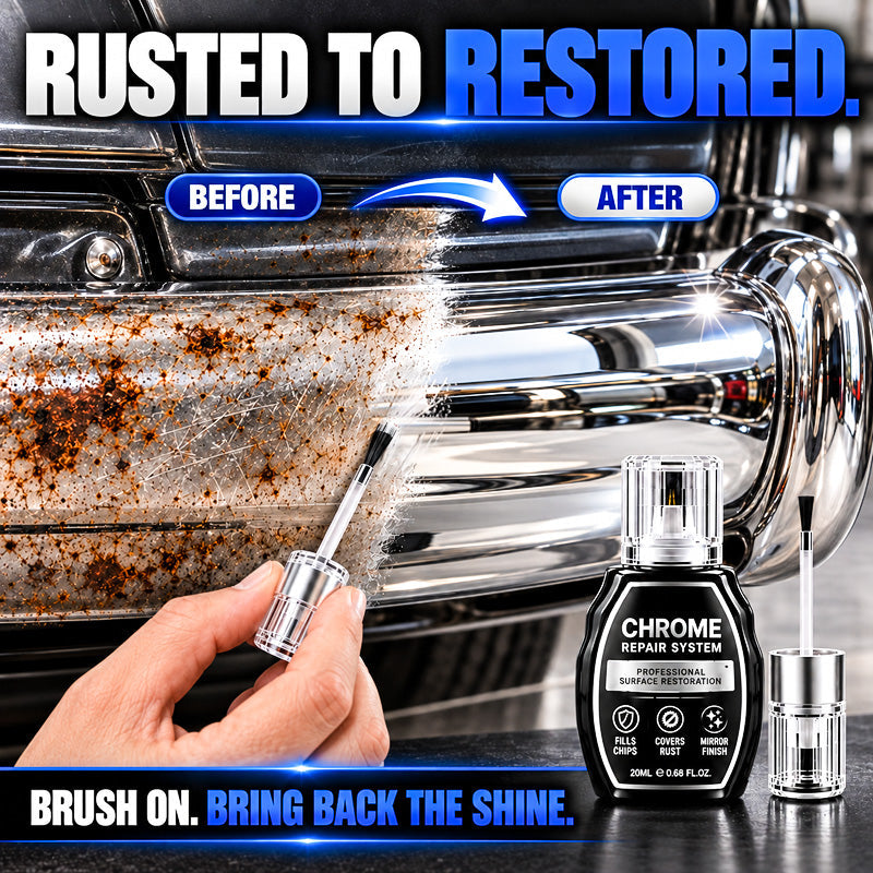 🚗 Chrome Restoration Set – Removes Oxidation & Restores High-Gloss Metallic Finish(offer)