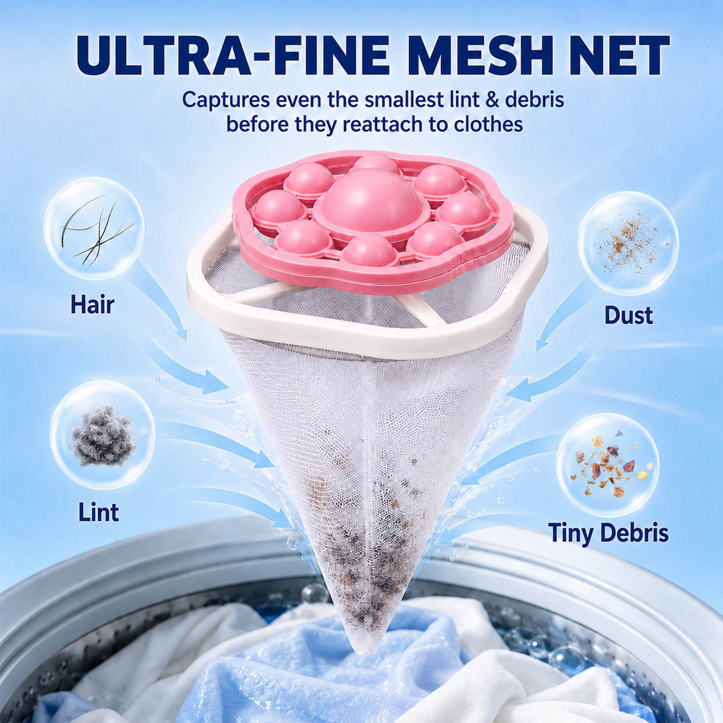 Reusable Washing Machine Lint & Pet Hair Catcher