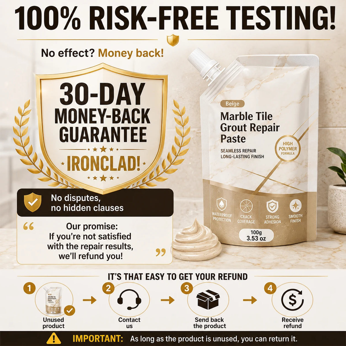 🔥🎁 NEW: 50% OFF 🔥Beige Marble Tile Grout Repair Paste