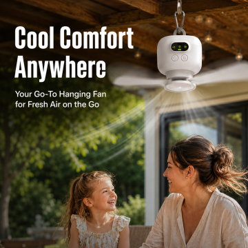 Utilo™ CoolBreeze Rechargeable Hanging Fan with LED Light