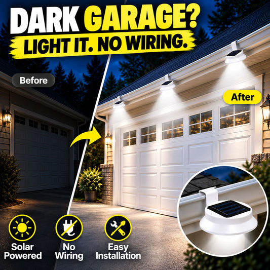 🅷Utilo™ Outdoor Waterproof Solar LED Gutter Wall Lights