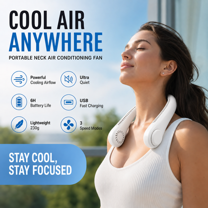 Utilo™ 🥳 HOT SALE 🥳 50K+ SOLD! 🍃 Neck Air Conditioner Fan – Quiet, Hands-Free Cooling💧