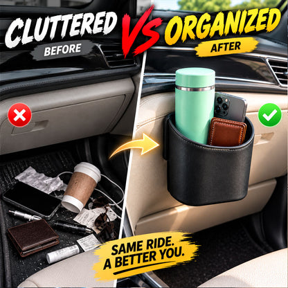 🥳2026 HOT SALE🥳💞50K+ SOLD!🚗 Leather Car Door Cup Holder – Wide‑mouth opening, easy reach for drinks & phone. Clip‑on secure fit. PU leather, tough & stylish. 🛡️✨