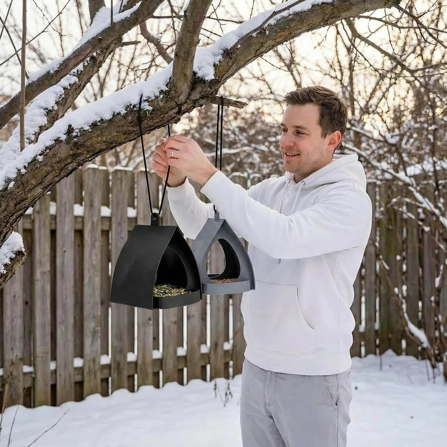 📢 55% off ⏰ Hanging bird feeder with roof – Easy observation, protected food & durable design! 🐦🌧️