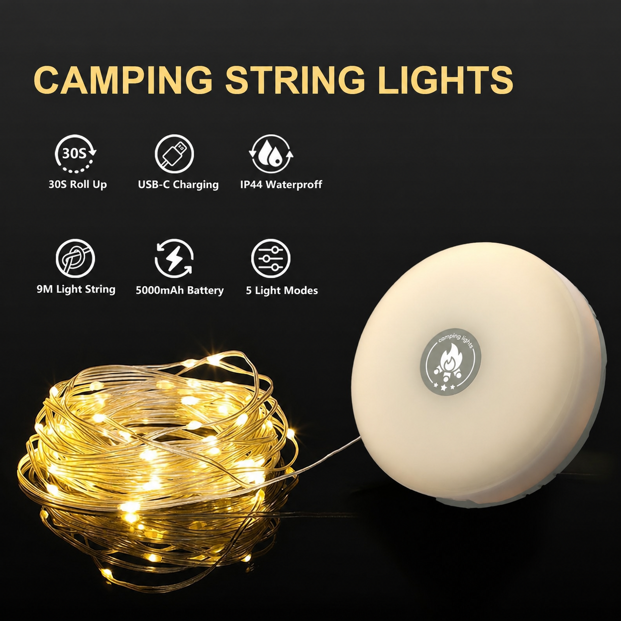 🥳 2026 HOT SALE 🥳 💕 50% OFF! Waterproof Portable Camping Light – Stay Bright During Camping, Power Outages & Outdoor Nights (Offer)