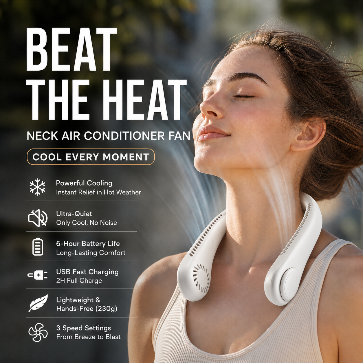 Utilo™ 🥳 HOT SALE 🥳 50K+ SOLD! 🍃 Neck Air Conditioner Fan – Quiet, Hands-Free Cooling💧