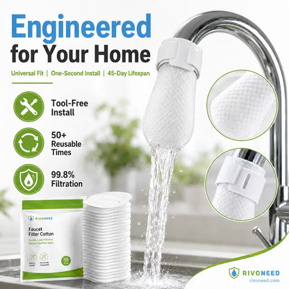 ⏰60%OFF⚡50K+ SOLD!💥Anti-Splash Kitchen Faucet Cotton Filter for Sediment & Rust Removal