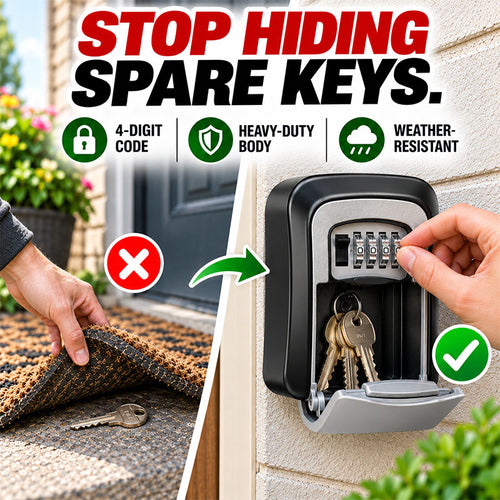 🔐 LIMITED‑TIME 50% OFF! 💐 Wall‑Mounted 4‑Digit Key Safe Box – Heavy‑Duty, Weather‑Resistant ✨