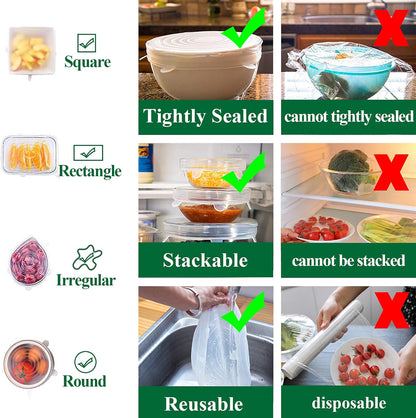 Utilo™ Silicone Stretch Lids Reuseable Microwave Safe Flexible Covers (offer)
