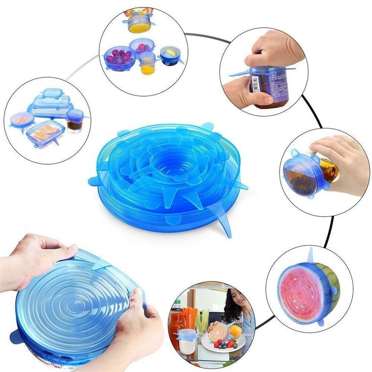 Utilo™ Silicone Stretch Lids Reuseable Microwave Safe Flexible Covers (offer)
