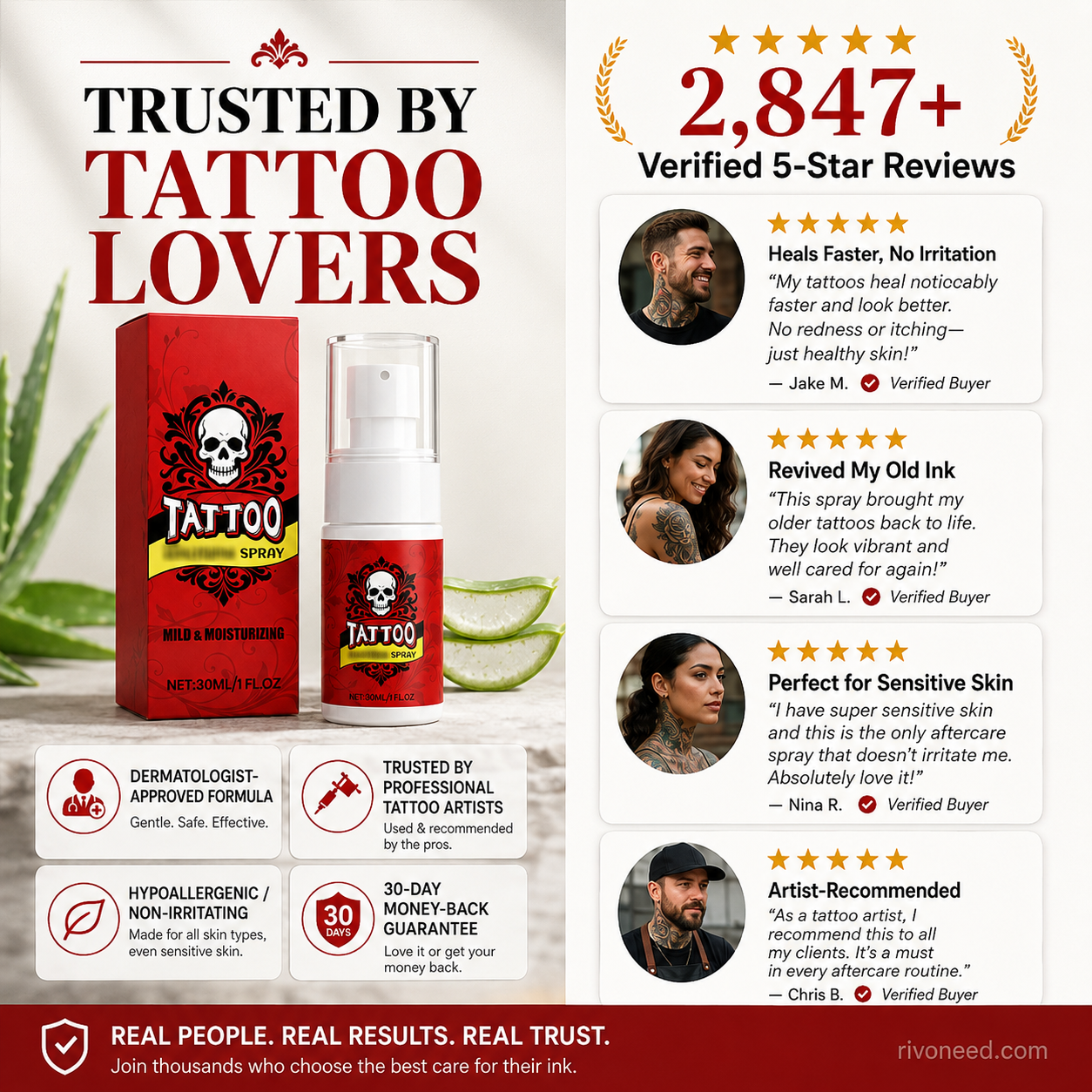 🎨 50% OFF | Tattoo Aftercare Moisturizing Spray 💧 Hydrating Mist for Vibrant & Healthy Ink (Offer)