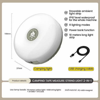 🥳 2026 HOT SALE 🥳 💕 50% OFF! Waterproof Portable Camping Light – Stay Bright During Camping, Power Outages & Outdoor Nights (Offer)