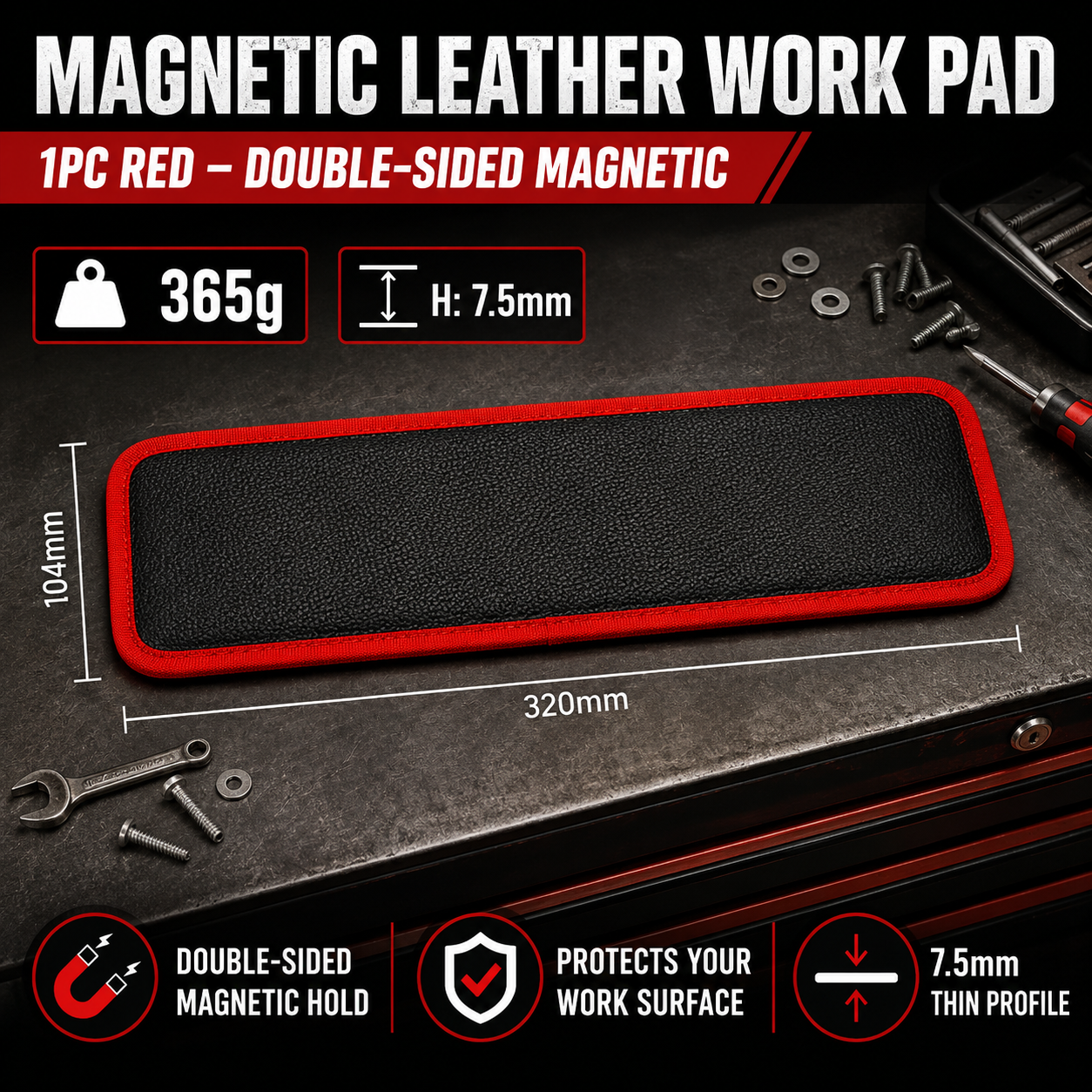 Utilo™Double-Sided Magnetic Leather Board Pad