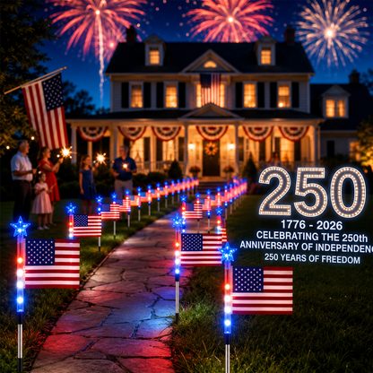 250th Anniversary Solar Flag Lights