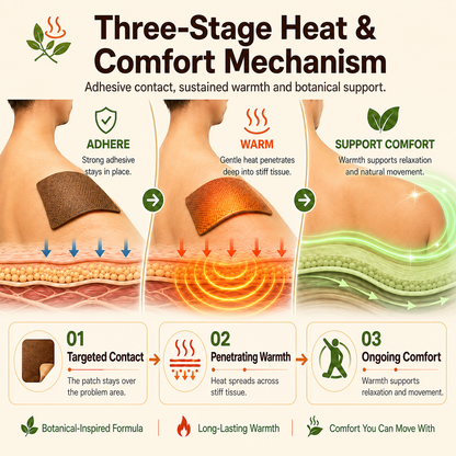 🌿 Pain Relief Patch — 12 Hours of Penetrating Heat That Works Deep
