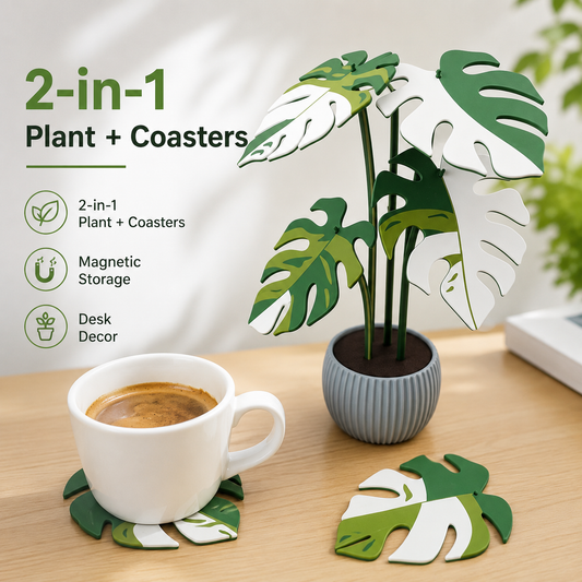 Utilo™ 2-in-1 Monstera Coaster Plant