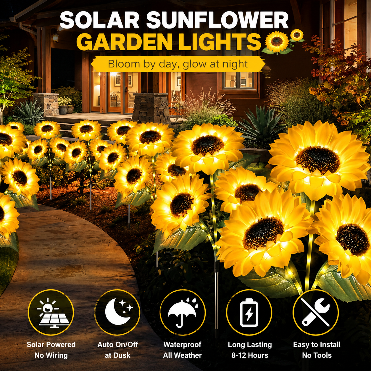 Utilo™ Solar Sunflower Garden Lights