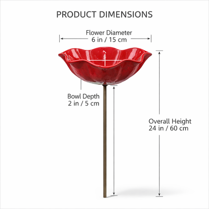 Utilo™ Metal Flower Garden Stake Bird Bath (OFFER)