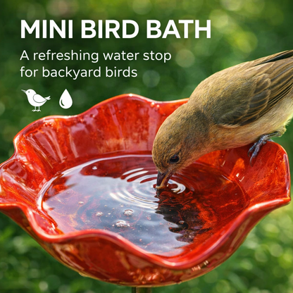 Utilo™ Metal Flower Garden Stake Bird Bath (OFFER)