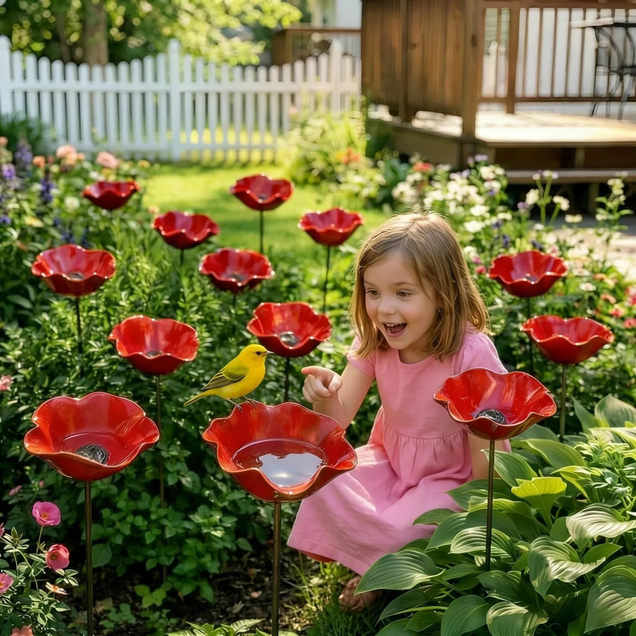 Utilo™ Metal Flower Garden Stake Bird Bath🎁Perfect Mother's Day Gift 50% OFF💖