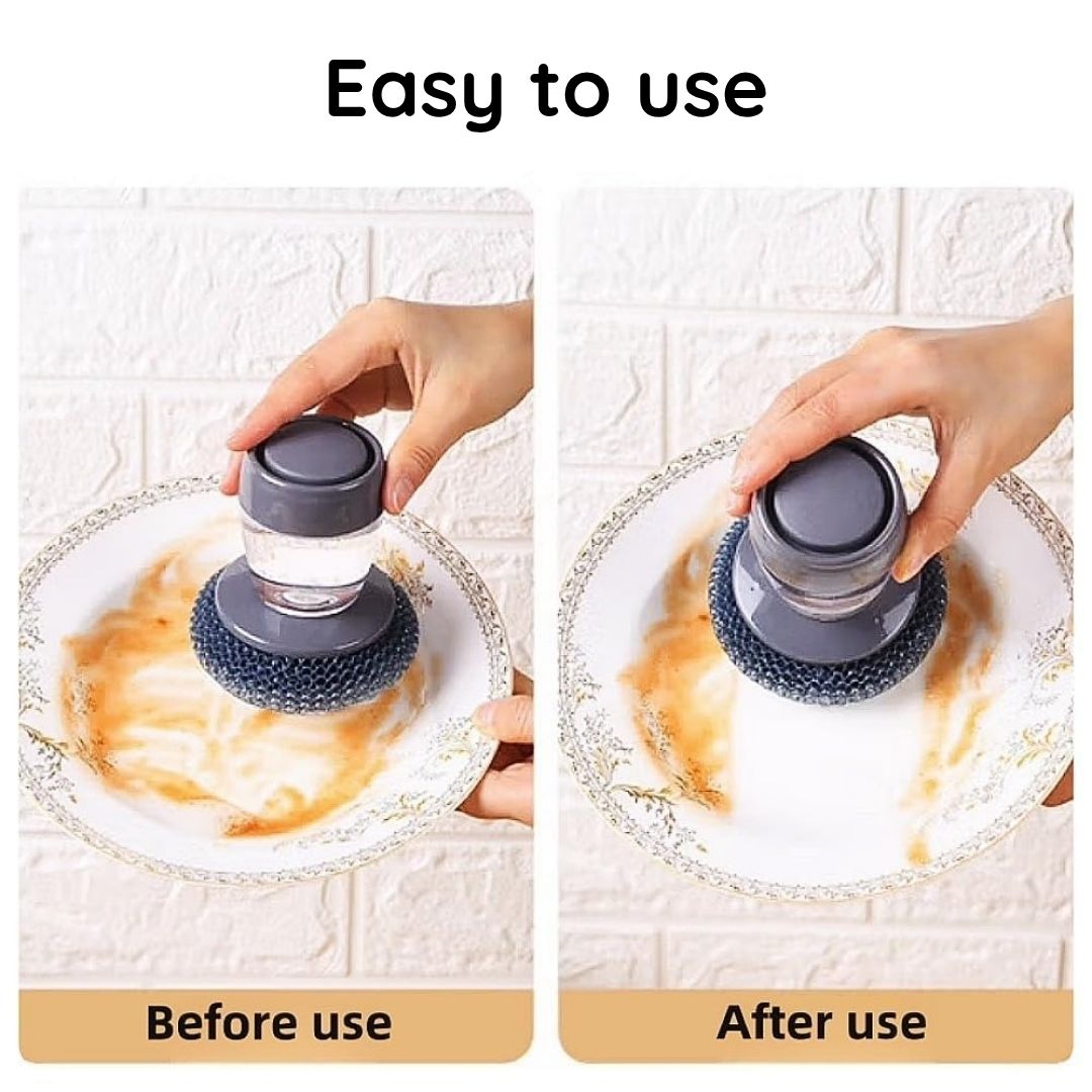 🔥50% OFF! 2 in 1 Soap Dispensing Palm Brush — Clean Dishes Without Dirty Hands ✨