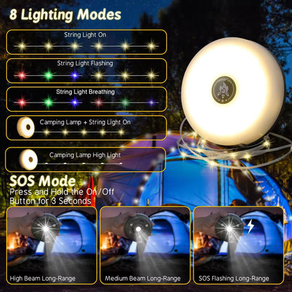 🥳 2026 HOT SALE 🥳 💕 50% OFF! Waterproof Portable Camping Light – Stay Bright During Camping, Power Outages & Outdoor Nights (Offer)