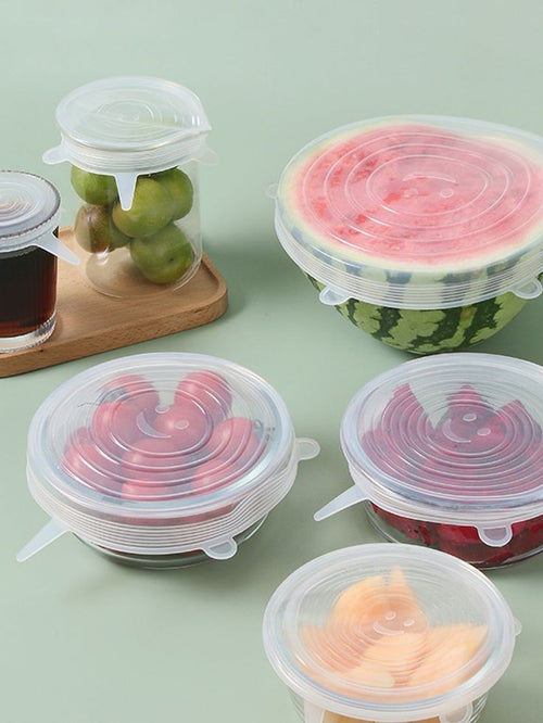 Utilo™ Silicone Stretch Lids Reuseable Microwave Safe Flexible Covers (offer)