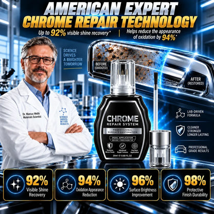 🥳 HOT SALE 2026 🥳 💞 50,000+ SOLD! ✨🚗 Chrome Restoration Set – Removes Oxidation & Restores High-Gloss Metallic Finish | Premium Quality