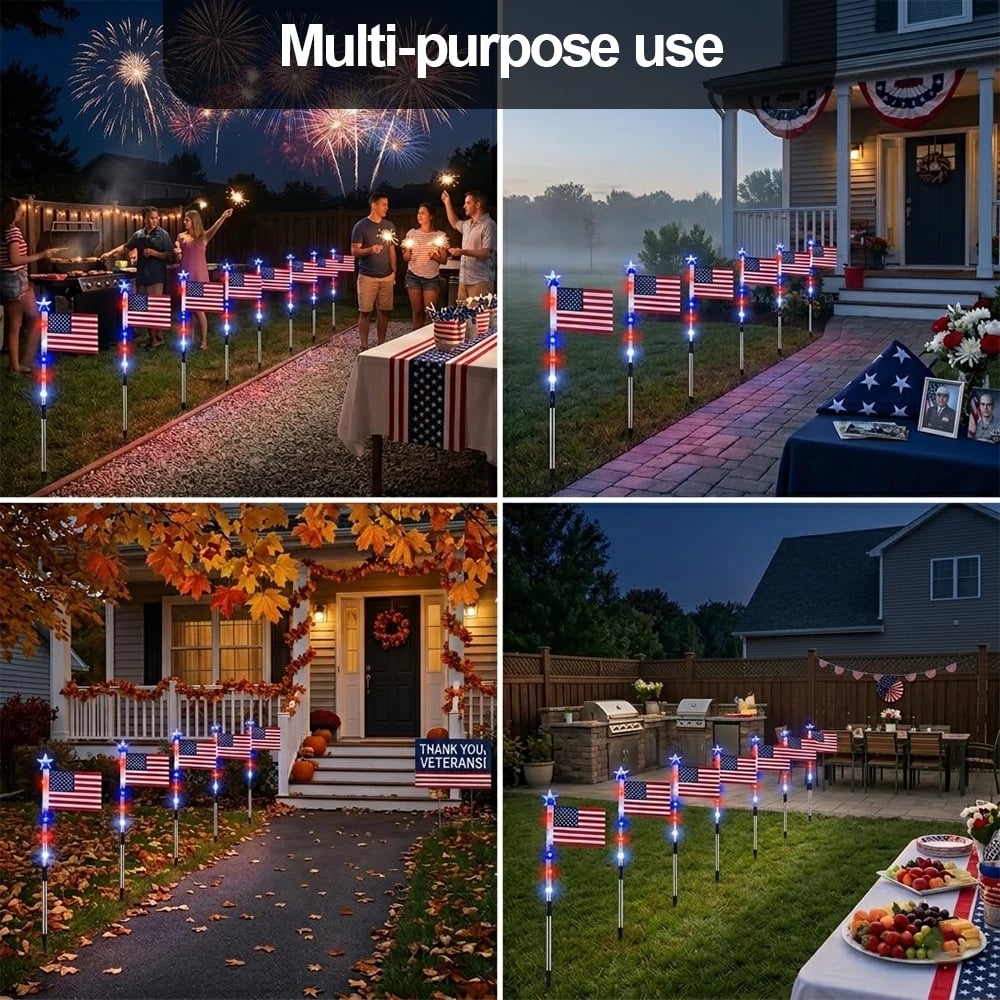 250th Anniversary Solar Flag Lights